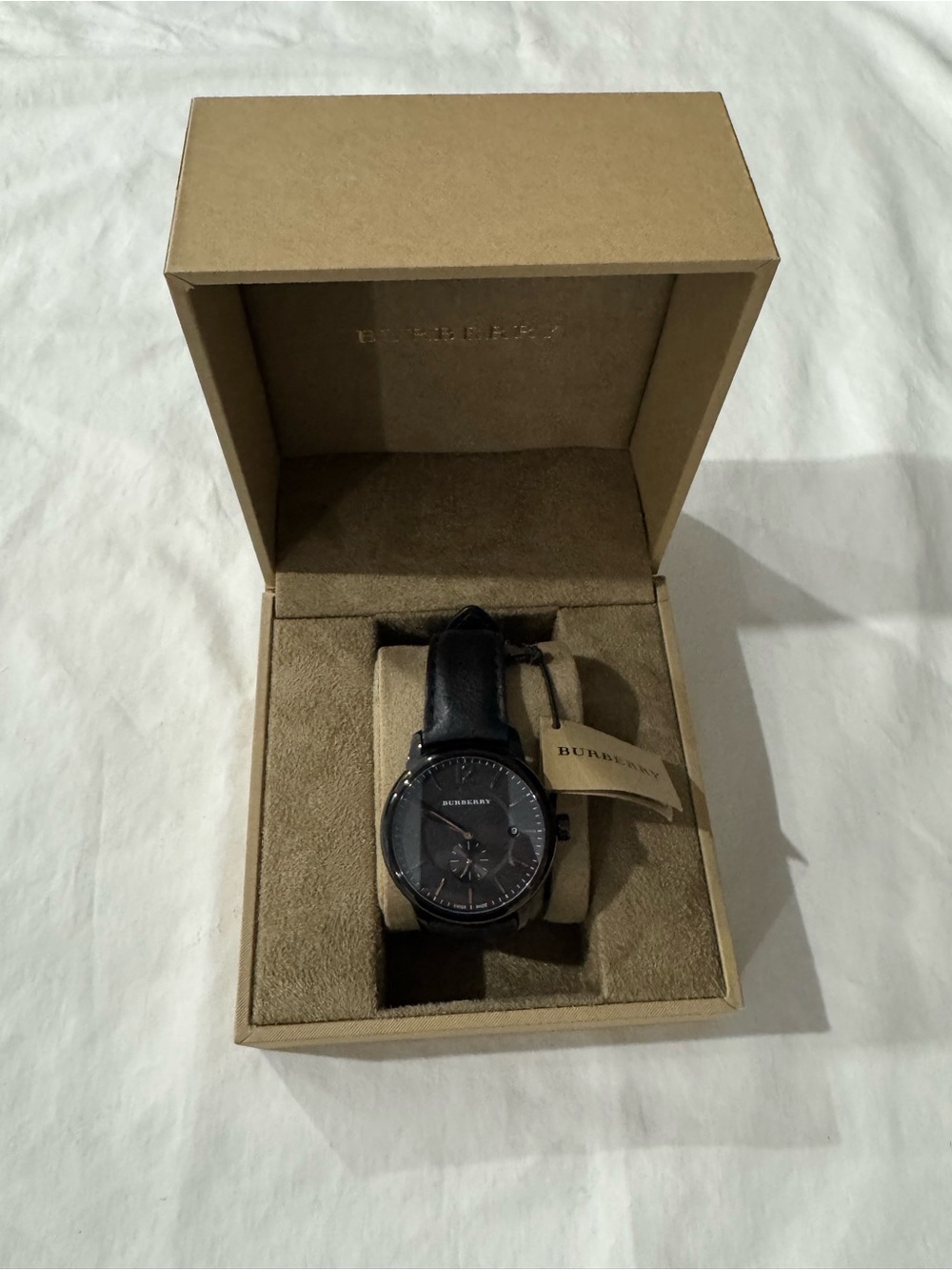 Burberry Men's Black Leather Watch